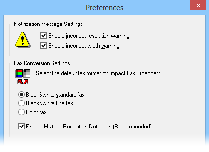 Fax Broadcast Preferences